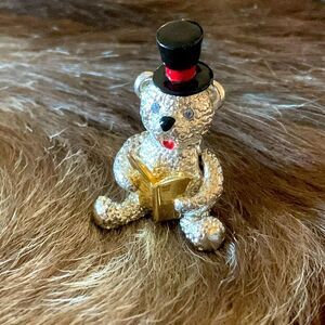 Napier Articulated Bear Dressed as a Caroler - Pin Brooch